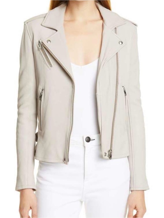 IRO Jackets & Blazers - IRO HAN LEATHER JACKET- IVORY- USED- SIZE 2